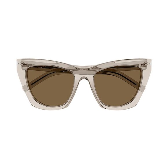 NEW SL214 KATE 032 SAINT LAURENT SUNGLASSES WOMEN CAT EYE BEIGE EYEWEAR - Picture 3 of 5